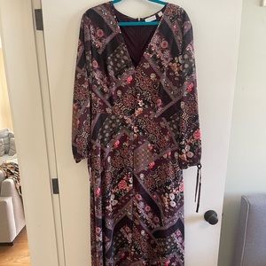 Long sleeve open front romper dress